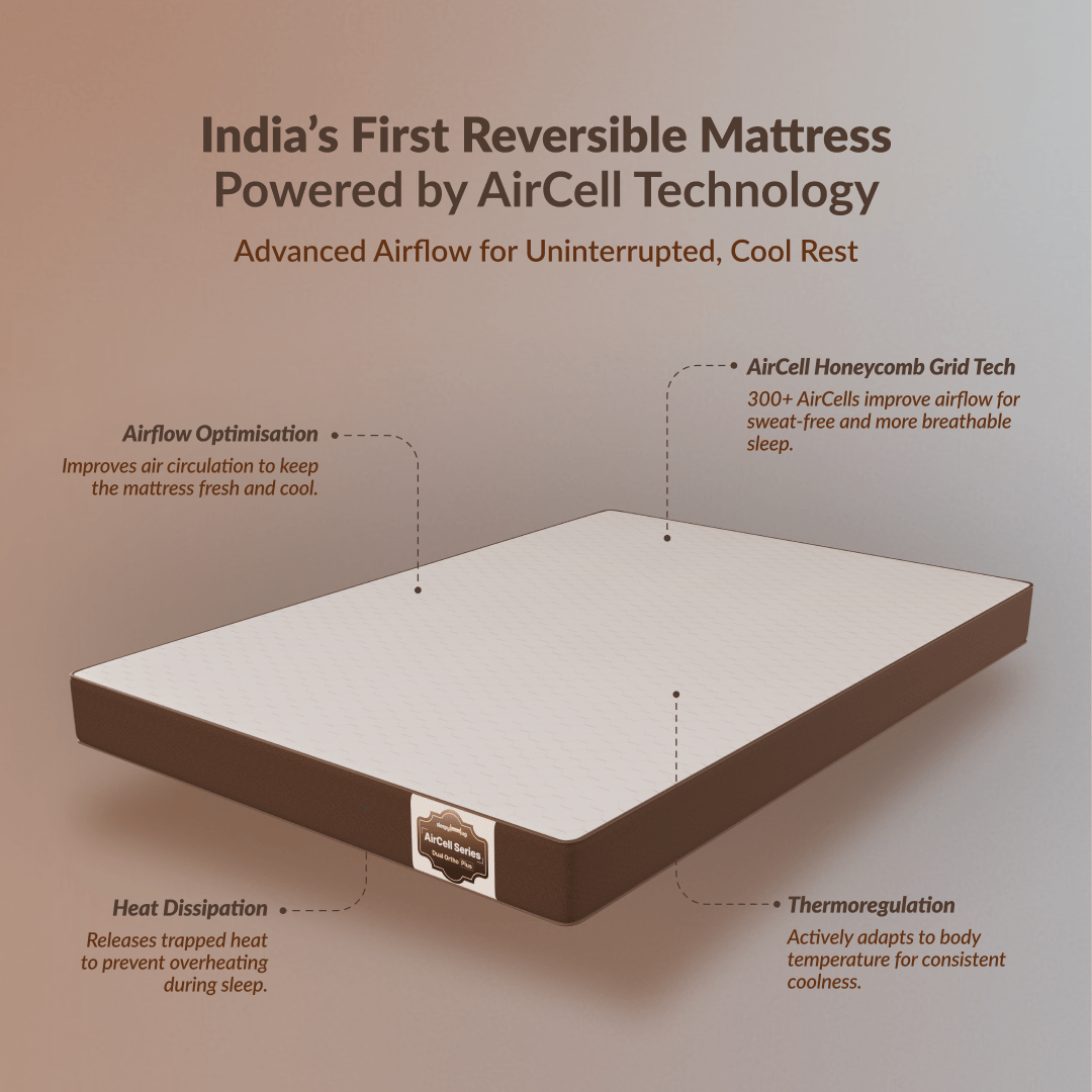 Buy SleepyHug AirCell Ortho Dual Comfort Plus | Orthopedic Mattress | Brown The New AirCell Series