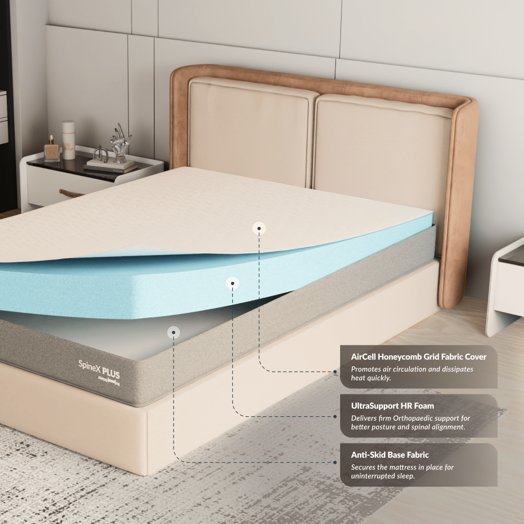 Buy SleepyHug SleepyHug Ortho SpineX Plus | Grey, 5-Years Warranty The New AirCell Series