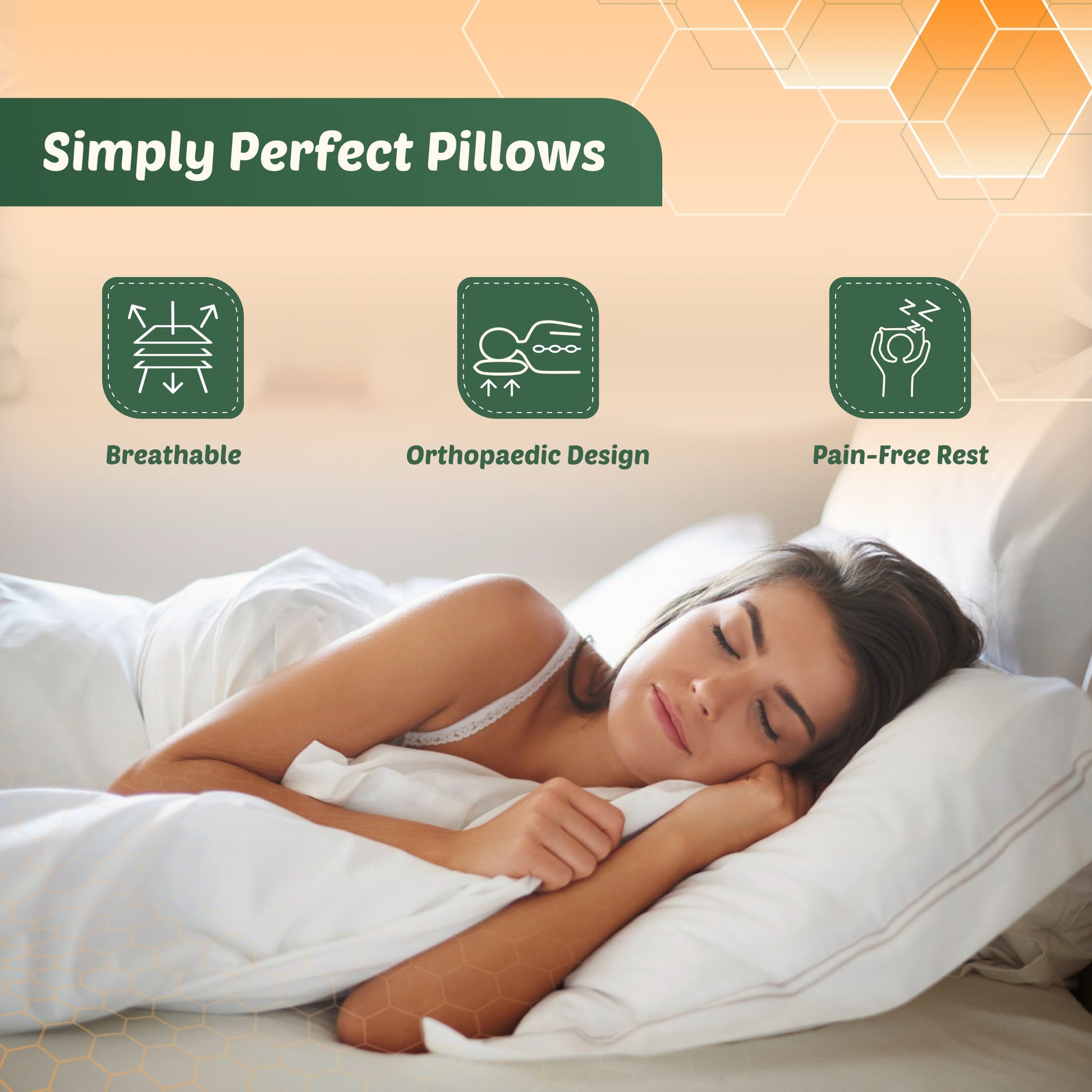 Buy SleepyHug Copy of SleepyHug Cool Gel Infused Memory Foam Orthopedic Pillow (Orange) with Removable Cover The New AirCell Series