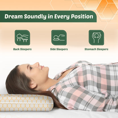 Buy SleepyHug Copy of SleepyHug Cool Gel Infused Memory Foam Orthopedic Pillow (Orange) with Removable Cover The New AirCell Series