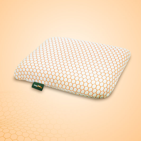 Buy SleepyHug Copy of SleepyHug Cool Gel Infused Memory Foam Orthopedic Pillow (Orange) with Removable Cover The New AirCell Series