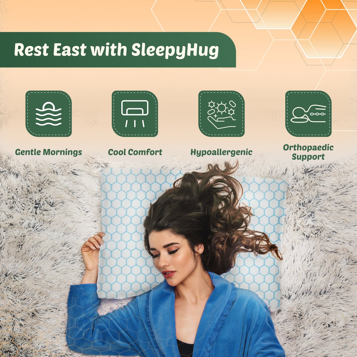 Buy SleepyHug SleepyHug Cool Gel Infused Memory Foam Orthopedic Pillow with Removable Cover The New AirCell Series