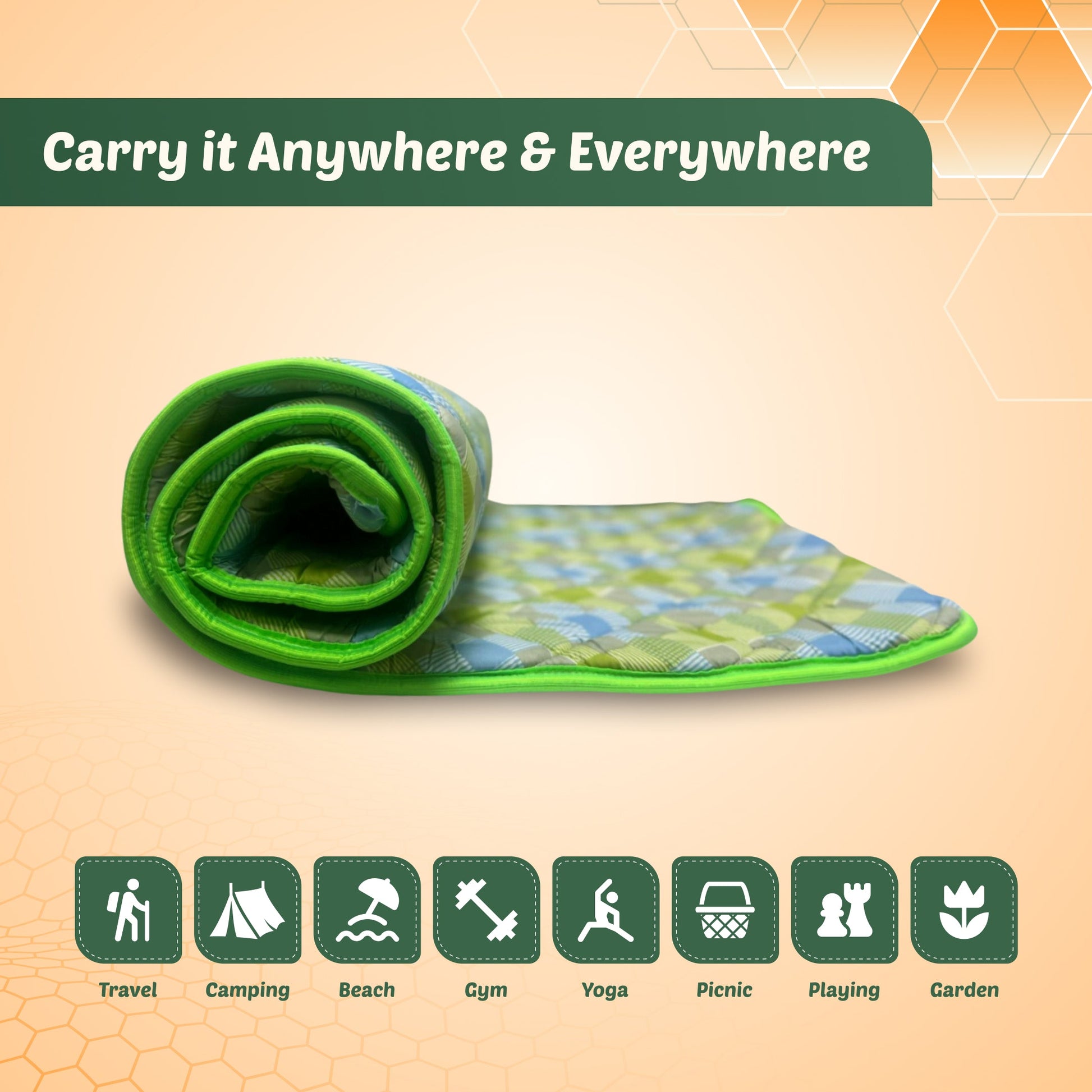 Buy SleepyHug SleepyHug Slim Foldable PU Foam Reversible1 inch Mattress with Zipper Bag The New AirCell Series