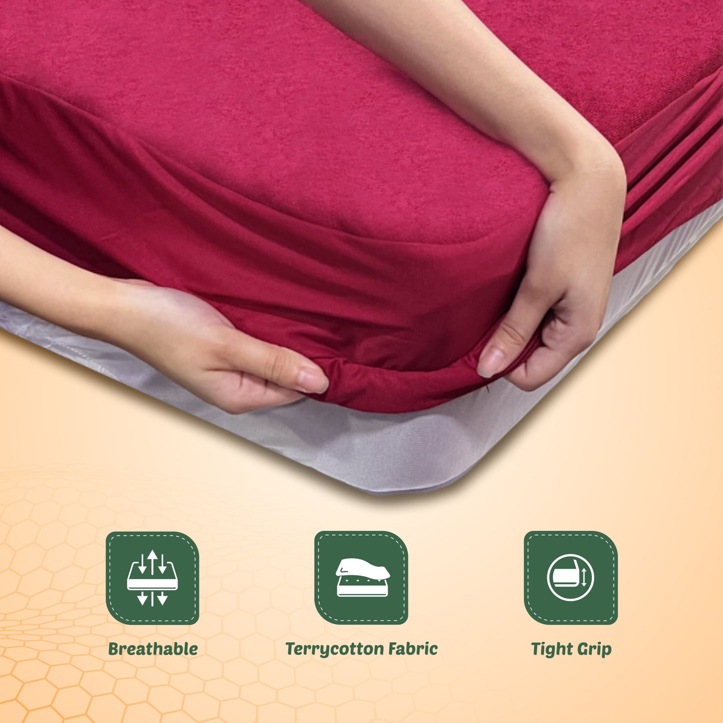 Buy SleepyHug SleepyHug Waterproof, Dust Mite Proof, Anti-Allergic, Fitted Elastic Mattress Protector (Maroon) The New AirCell Series