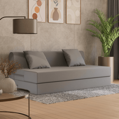 Buy SleepyHug SleepyHug FoldPRO Sofa-Cum-Bed | 3-in-1 Convertible Sofa, Lounger & Bed | TouchSense Technology | HR Foam | Grey, 1-Year Warranty The New AirCell Series